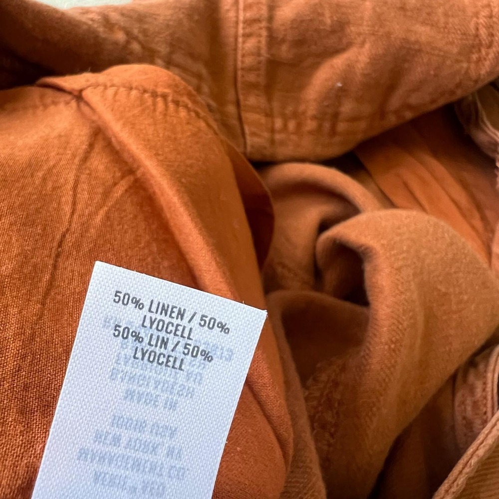 Aerie Brand NWT Rust Orange Overalls Linen Cottagecore Flowy Y2K Prairie Western - Picture 8 of 8
